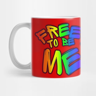 Free to be Me Rainbow Pride Graffitti Mug